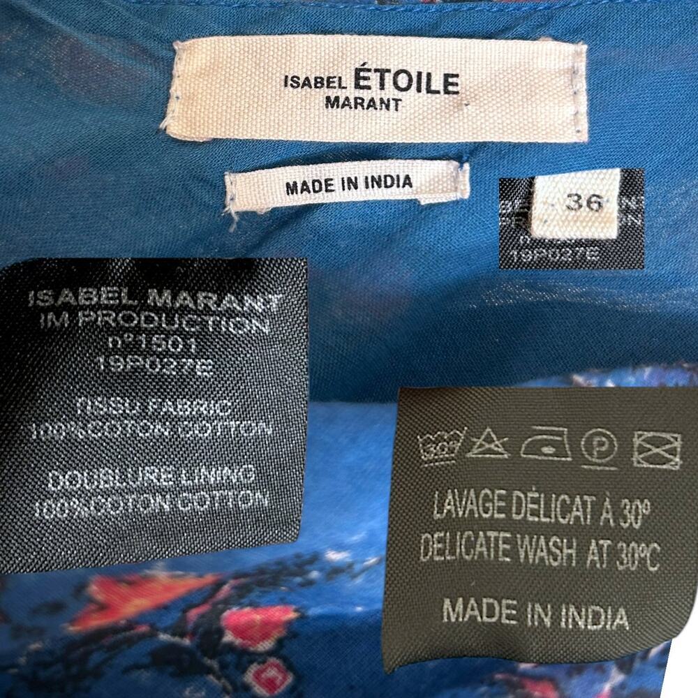 Isabel Marant Etoile, Women's 'Esther' Dress, Mini Ruched, Blue Size 36 FR, 4 US - Picture 4 of 11
